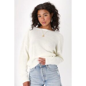 Lulus Twice the Charm Ivory Surplice Reversible Sweater